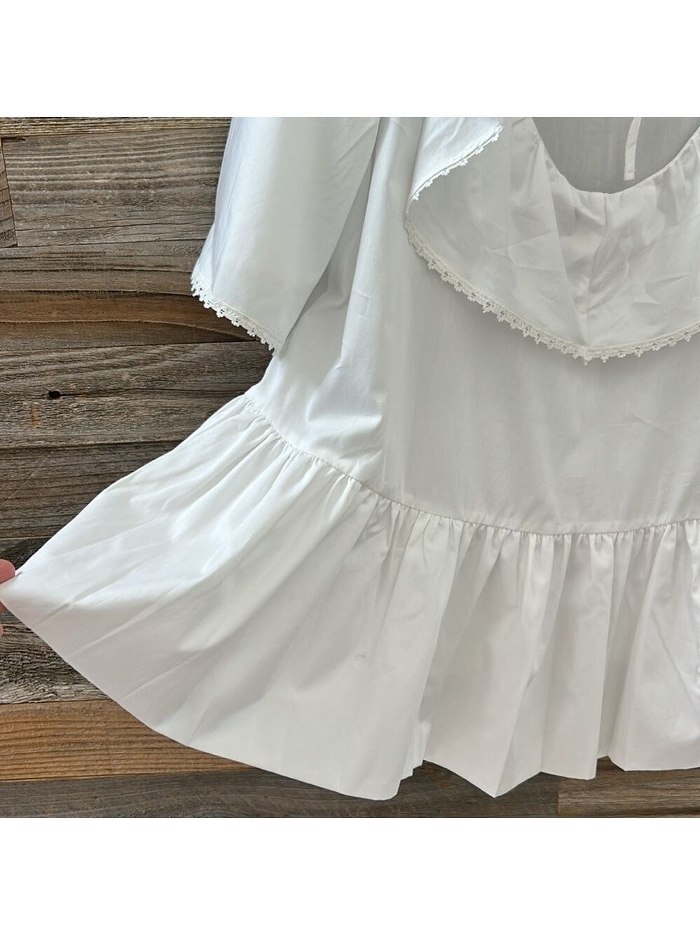 Harshman Amoret Peplum Blouse in White Size XS 100% Cotton NWT - Picture 6 of 11